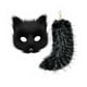 thumbnail image 5 of Máscara y cola de Therian para mujer, 25 cm de largo, para juego de rol, fiesta, animal Negro, 5 of 9