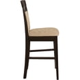 thumbnail image 6 of Beige & Brown Microfiber Counter Stools, Set of 2 Transitional Upholstered Bar Height Chairs, 6 of 10