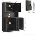 71" Tall Kitchen Pantry Storage with Microwave Stand & Door