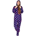 thumbnail image 4 of Footed Pajamas - Navy Pink Polka Adult Hoodie Chenille One Piece - Adult - Large Plus/Wide (Fits 5'11 - 6'4"), 4 of 4