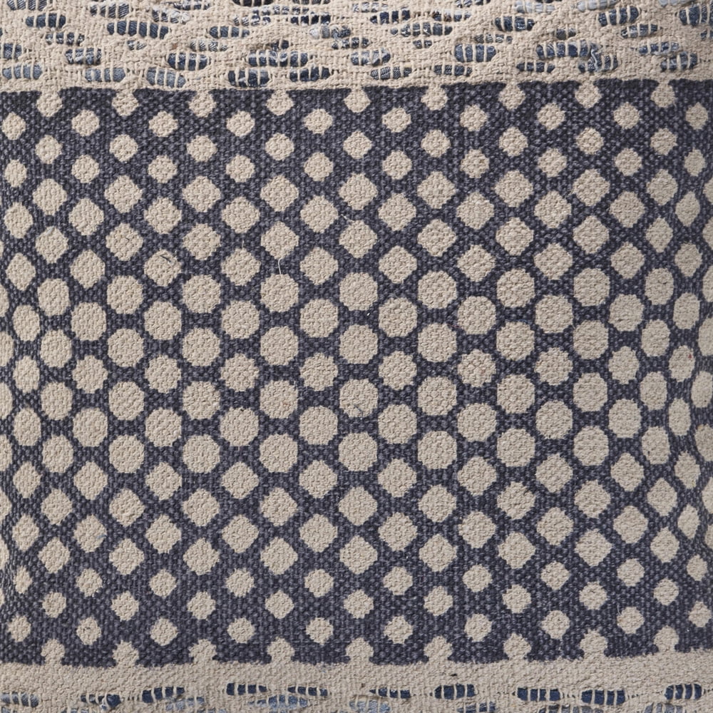LR Home PILLO07433DEBFFPL Detailed Denim Blue Square Throw Pillow - 20 x 20 in.