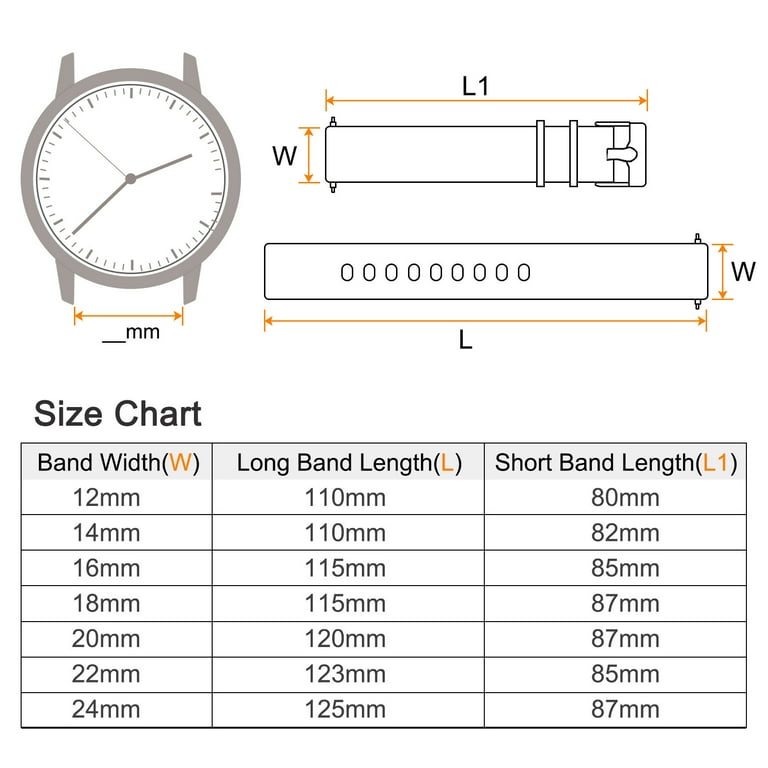 Mens watch hotsell band length