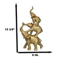 thumbnail image 2 of Golden Stacked Balancing Acrobatic Circus African Elephants Family Statue 15"H, 2 of 8