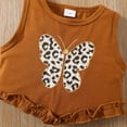 thumbnail image 5 of WOYY Kids Girls' Outfits Butterfly Print Tank Top & Leopard Flare Pants Suit, Sizes 1-2Y, 5 of 5