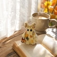 thumbnail image 5 of 3PCS Halloween Lighted Vintage Patchwork Ghost Decorations, Light Up Ghost with Pumpkin Lantern Halloween Decor, LED Ghost Figurine, Halloween Decorations for Home Office Tiered Tray, 5 of 8