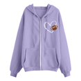 thumbnail image 5 of Bovemsi Sweatshirt for Women Fashionable Casual Solid Color Zipper Inner Pocket Rabobs Sleeve Zip Up Hoodie, 5 of 5