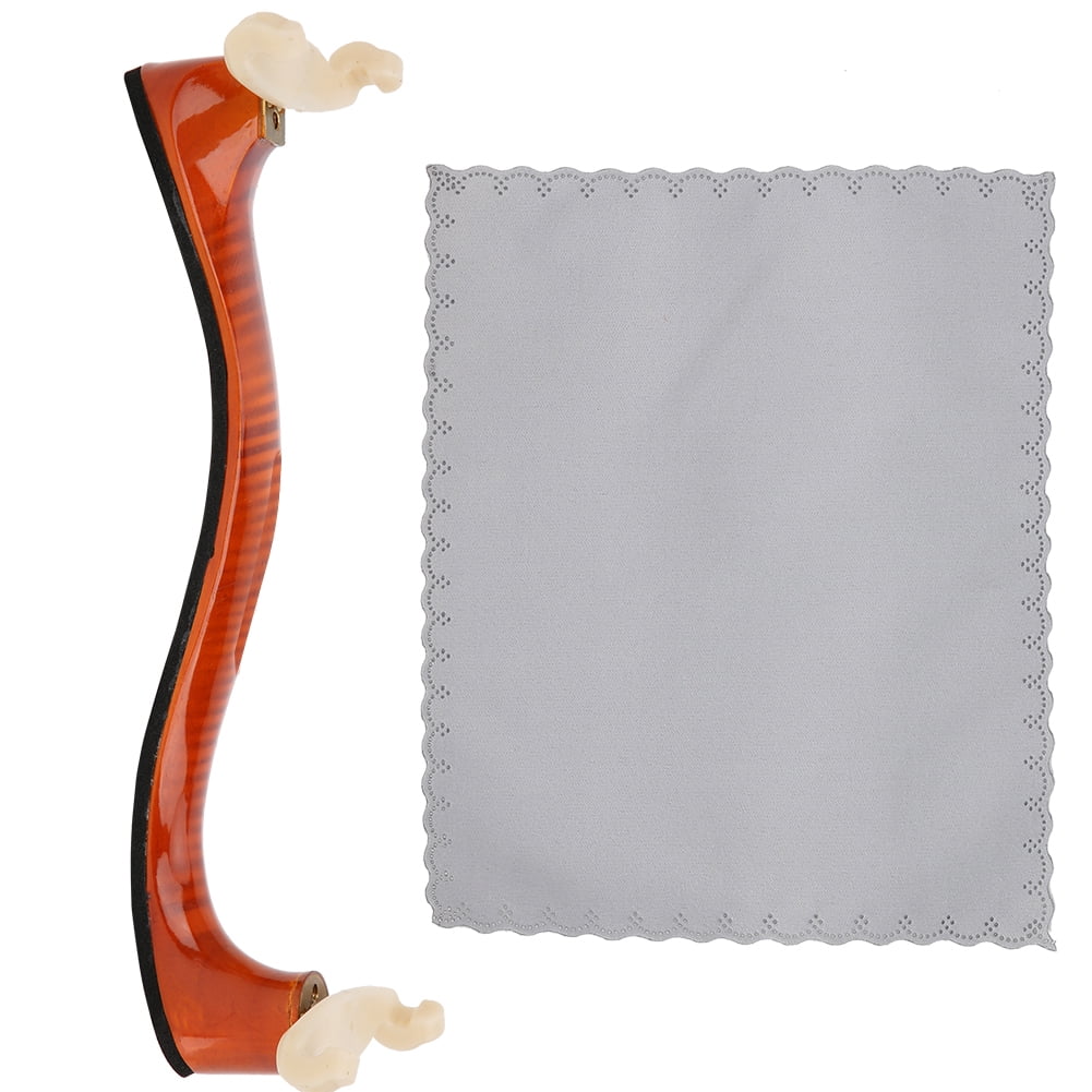 Adjustable Violin/Viola Shoulder Rest, Solid Wood Build For Comfortable, Stable Support, Includes Cloth