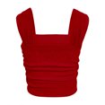 thumbnail image 3 of Yuyuzo Hauts de Sortie pour Femmes Sans Manches Col Carré Crop Tops Mignons Tee-Shirts Ajustés Froncés, 3 of 3