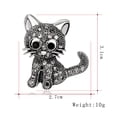 thumbnail image 3 of Shisuyan Broche en Cristal Chat avec Strass Accessoire Robe Foulard pour Femmes Filles (Noir), 3 of 6