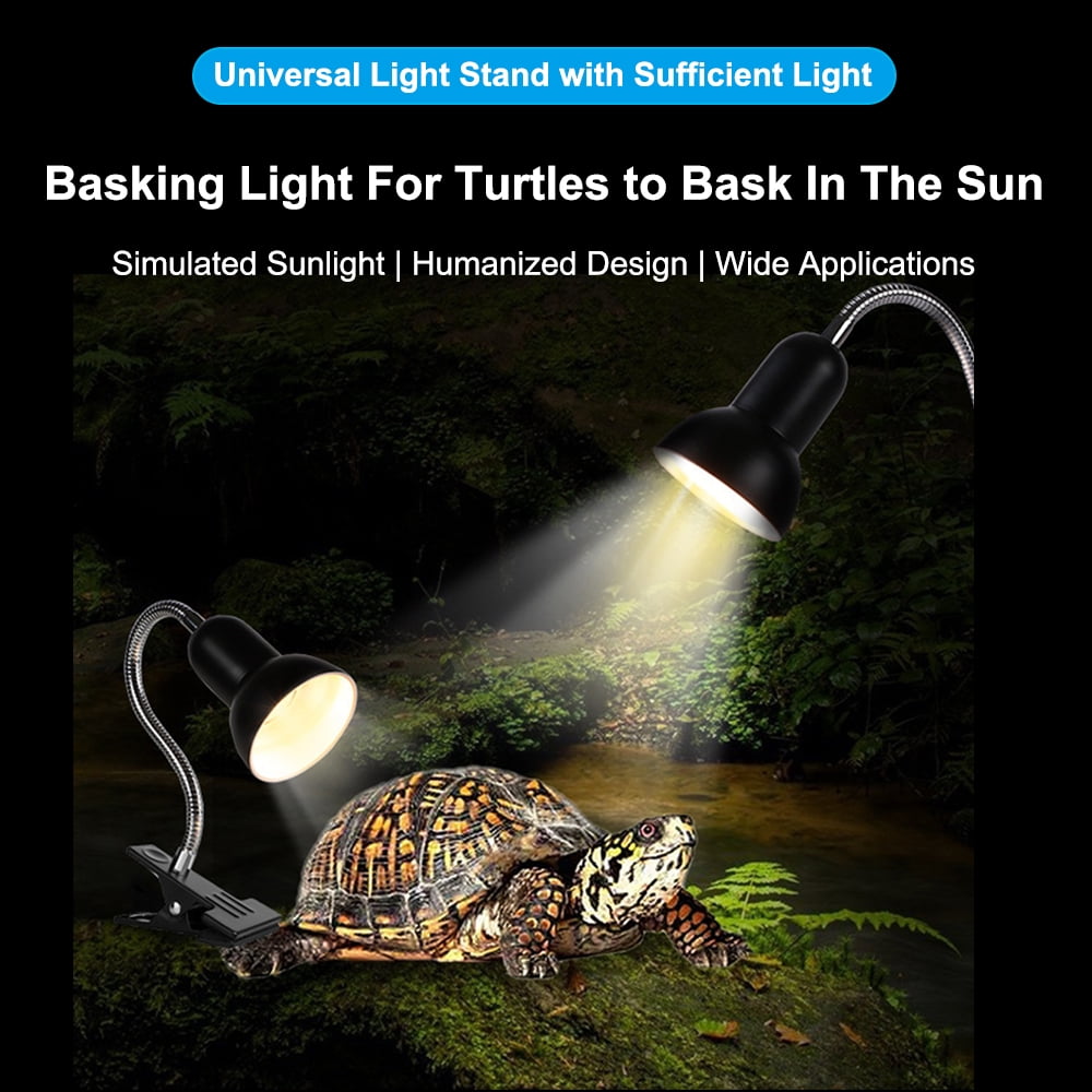 Riousery Reptile Heat Lamp Rotating Bracket Clamp UVA UVB Heating Light For Turtle Lizards Snake Plants US Plug Dimmer Switch Size 17cm / 6.7 inches Premium Terrarium Supplies
