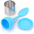 thumbnail image 2 of Infusor de té de malla ultrafina para hojas de té a granel colador de té de acero inoxidable con mango de silicona sin BPA y bandeja de goteo para tazas, tazas, teteras, paquete de 4 Ormromra DCF406, 2 of 2