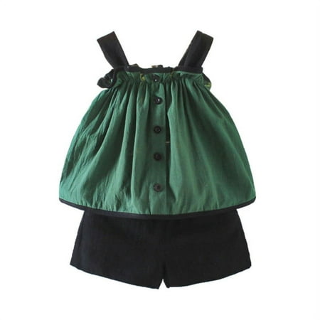 

Toddler Baby Girl Outfits Flower Tops Sleeveless Vest Shorts Summer Clothes Set