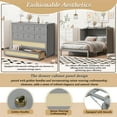 thumbnail image 6 of Harper & Bright Designs Full Murphy Bed Cabinet Bed, Full Size Murphy Bed with Storage Drawers, Wood Full Wall Bed Rattan Chest Murphy Bed Frame, Gray, 6 of 18