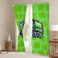 thumbnail image 3 of Castle Fairy Watercolor Garbage Truck Curtains Pack of 2 (42x84 Each) for Teens, Minimal Solid Background Curtains Blackout for Bedroom, Green, 3 of 6