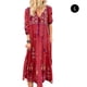 thumbnail image 1 of Vestido largo con estampado floral bohemio Cuello en V Cordón con cordones Ropa de manga larga Noticed AP000133-11B, 1 of 6
