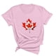 thumbnail image 3 of Fiudx Tops para Mujer Camiseta Básica de Verano de Manga Corta Informal para Mujer, Blusa con Estampado de Hoja de Arce Del Día de Canadá, Camiseta con Cuello Redondo, 3 of 3