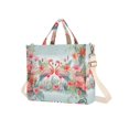 thumbnail image 2 of Flamingoes Flowers Floral Leaves Light Corduroy Tote Bag Handbag Large Messenger Bag Shoulder Crossbody Zipper Bag Purse, 2 of 8