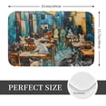 thumbnail image 2 of Rateoe Whimsical Cats Night Cafe Pattern Flannel Door Mat Indoor Outdoor Entrance, Waterproof All-Weather Doormat,Fade Resistant, Low Profile Entryway Mat 16x24in, 2 of 7