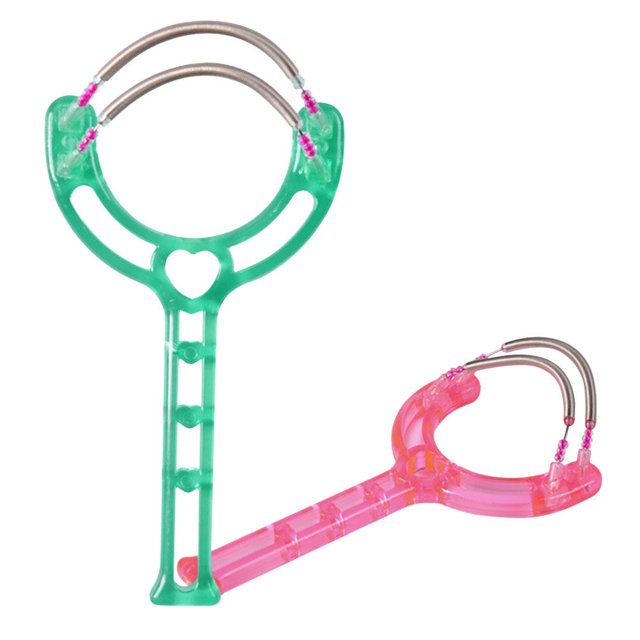 SHISUYAN 2pcs Plastic Hair Removal Device Spring Facial Hairs Removal Handheld Threading Beauty Epilator Tools (Random Pattern)