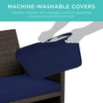 thumbnail image 6 of Best Choice Products 4-Piece Outdoor Wicker Patio Conversation Furniture Set w/ Table, Cushions - Brown/Navy, 6 of 8