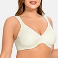 thumbnail image 4 of MELENECA Women's Minimizer Seamless Unlined Comfortable Plus Size Underwire Bra Off White 42D, 4 of 6