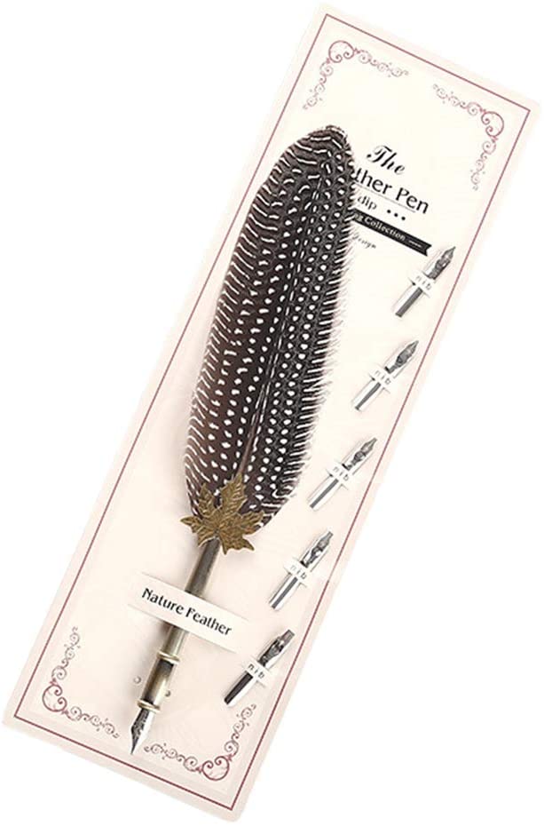 Walfront Antike Feder Kalligraphie Set – Tintenfeder Mit Halter & 5 Ersatzfedern In Geschenkbox