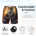 thumbnail image 6 of Picia Maple Leaf Meditating Squirrel pattern Mens Swim Trunks with Compression Liner Stretch Beach Shorts Quick Dry with Zipper Pockets No-Chafing Board Shorts-3X-Large, 6 of 9