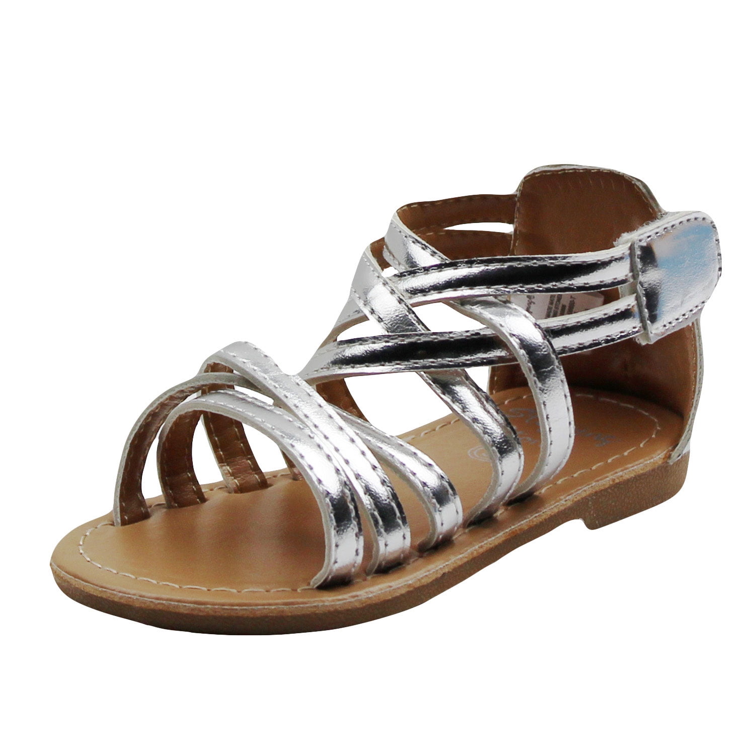 girls silver gladiator sandals