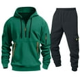 thumbnail image 4 of Dagugfen Fall Outfits for Men Sweatsuits 1/4 Zip Hoodie Sweatshirts and Cargo Jogger Pants Comfy Casual 2 Piece Sets, 4 of 4