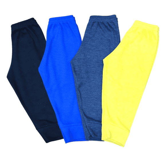 Paquete con 4 Pantalones Suaves para Bebé Niño combinación de colores fuertes, Baby Planet México, Talla 2 a 4 Años, 100% Algodón.