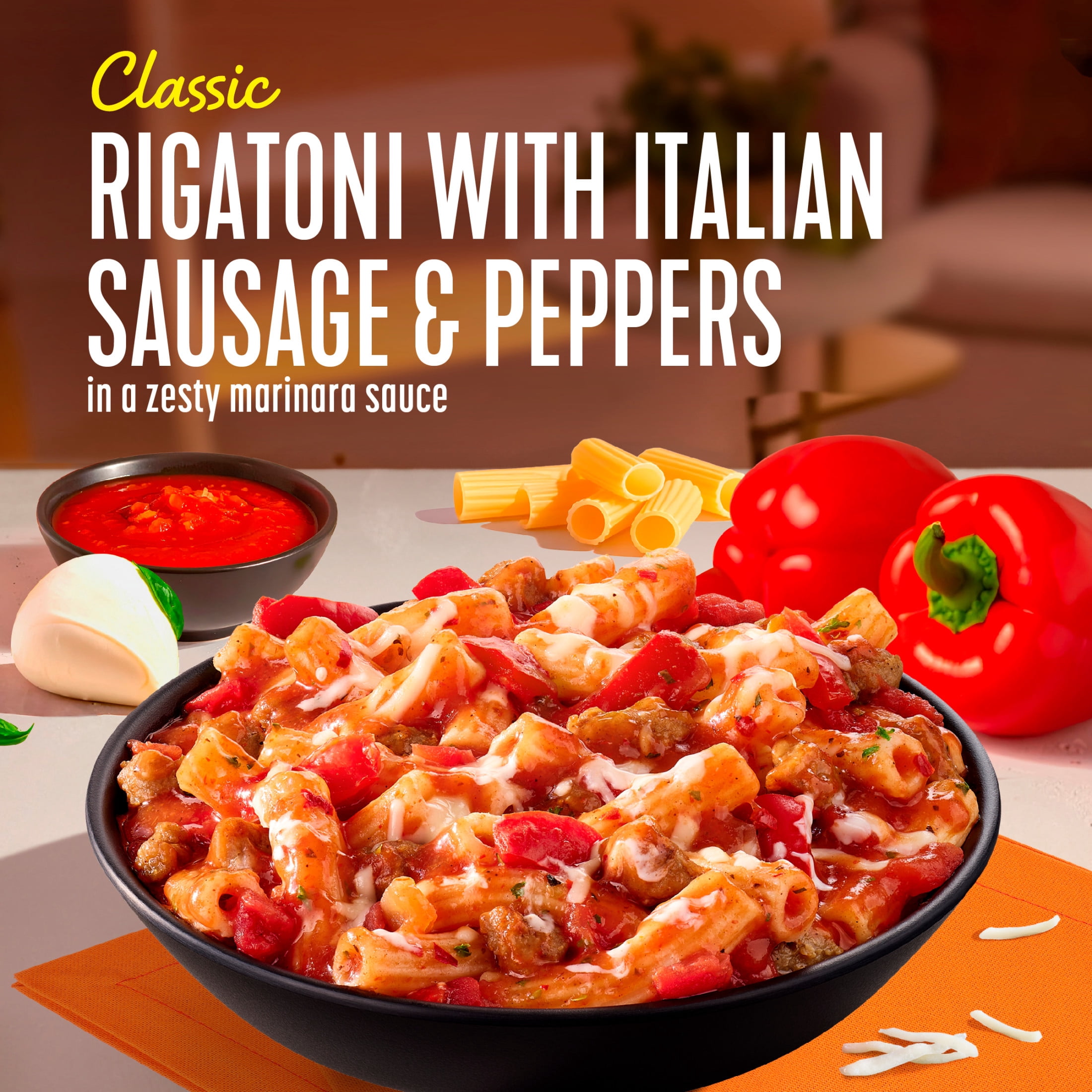 Lean Cuisine Rigatoni with Italian Sausage and Peppers, Frozen Meals, Frozen Lunch 9 oz