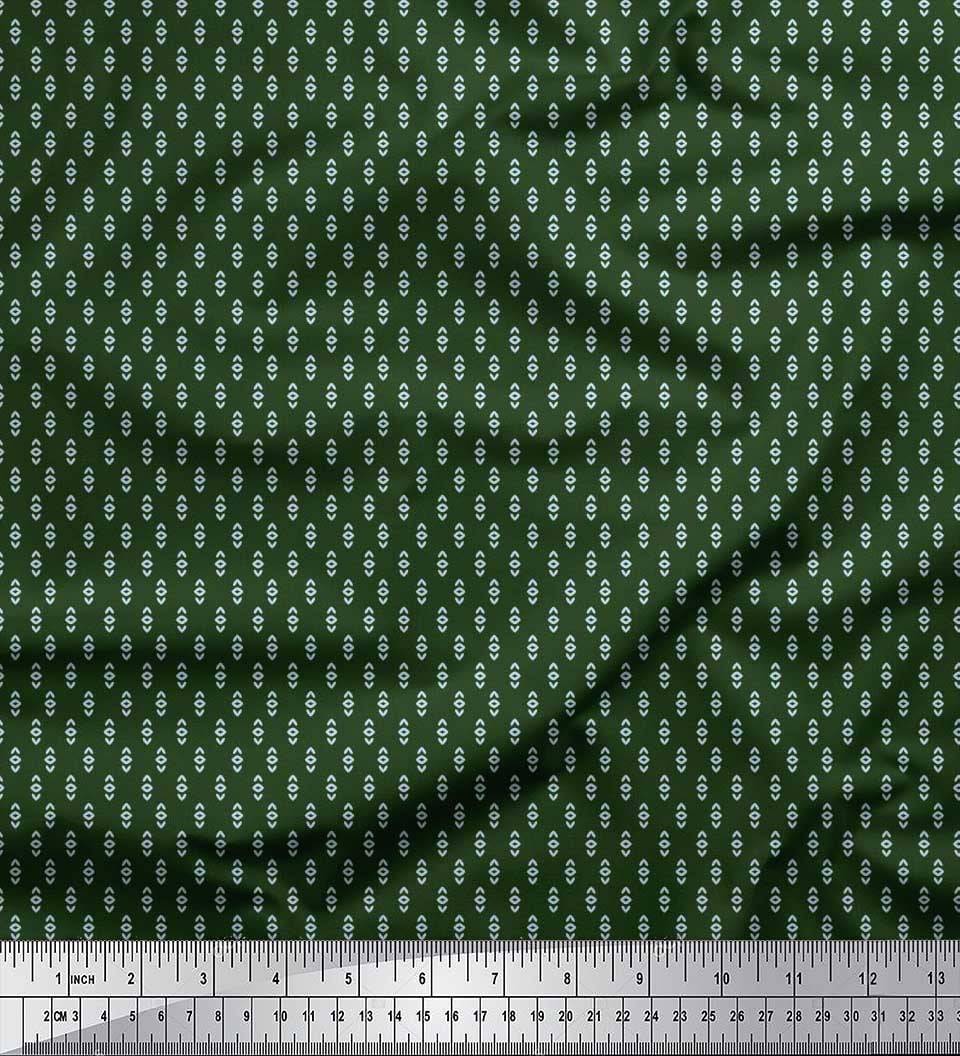 Soimoi Satin Silk Fabric Small Motif Arrow Shirting Print Sewing Fabric ...