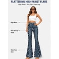thumbnail image 3 of APEXFWDT Boho Flare Pants for Women Womens Stretchy Wide Leg High Waist Bell Bottom Flare Pants Retro 70s Floral Legging, 3 of 8