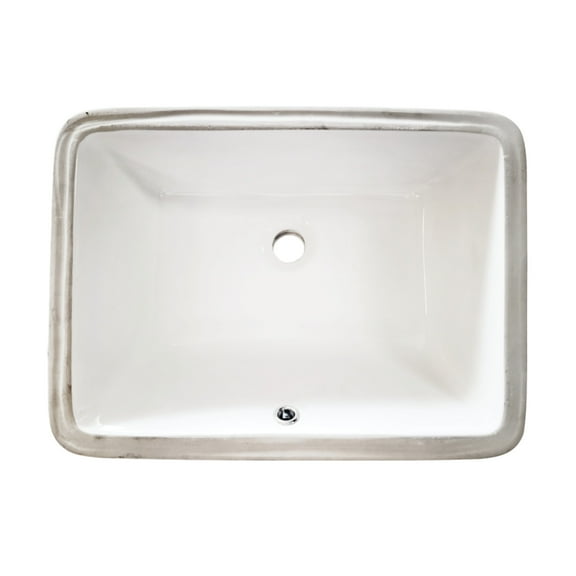 Kingston Brass LB20158 Kastell 20" Ceramic Rectangular Undermount Bathroom Sink, White