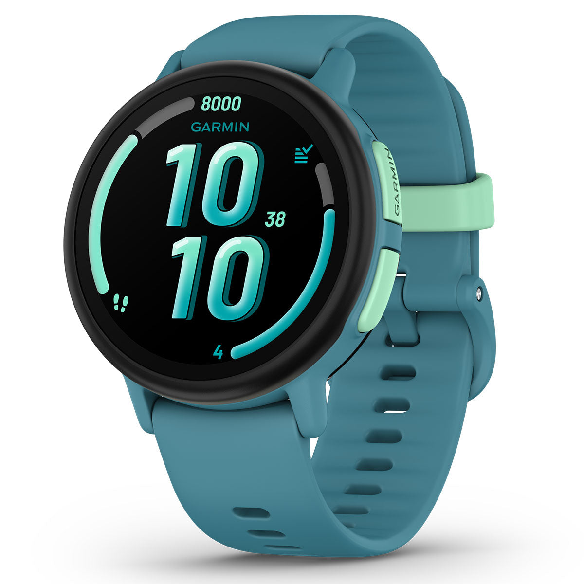 Garmin Bounce 2 (Turquoise) Kids GPS Smartwatch Gift Box Bundle with PlayBetter HD Screen Protectors, Wall Adapter & Hard Case