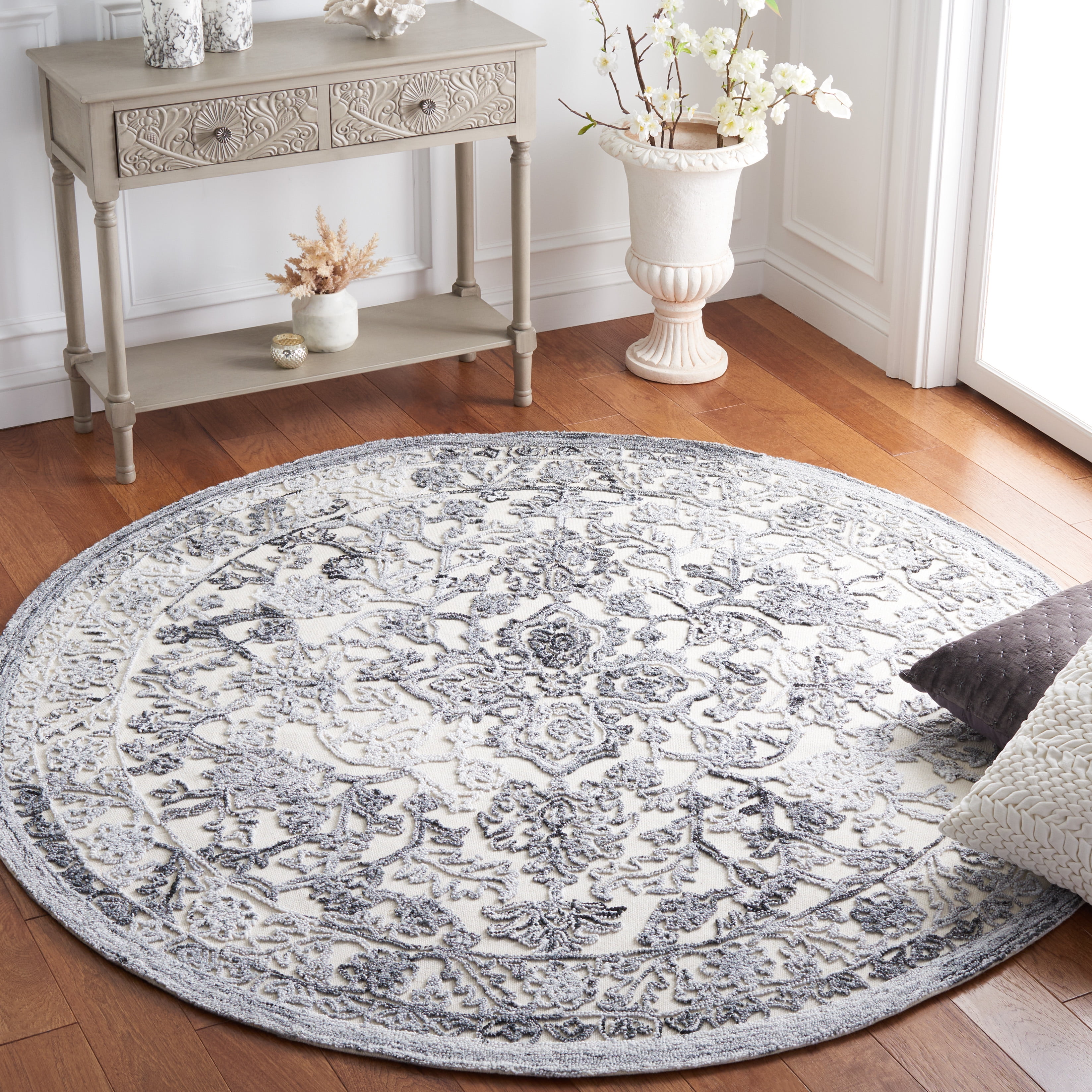 SAFAVIEH Trace TRC303F Handmade Grey / Ivory Rug