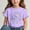 Purple, variant on Fesfesfes Summer Cute Printed Pattern T-shirt with Short Sleeves for Children School Season Round Neck Half Sleeve Casual Tops for Boys Girls(Black,11 Years)