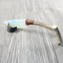 Deer Antler Handle Opalite Blade Ornamental Knife #2153 Mountain Man Knife