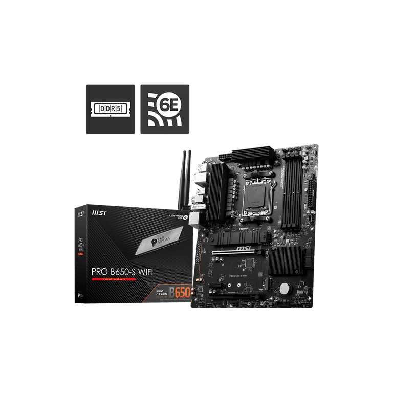MSI PRO B650-S WIFI Socket AM5 DDR5 ATX Desktop Motherboard