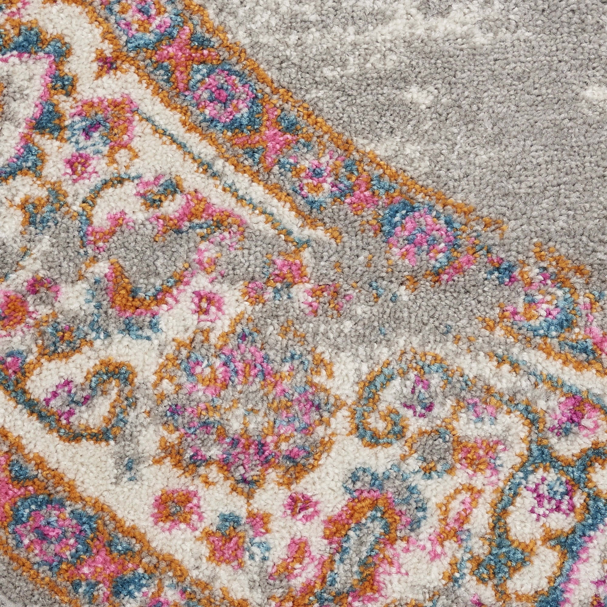 Nourison Passion Bohemian Grey 5'3" x round Area Rug, (5 Round)
