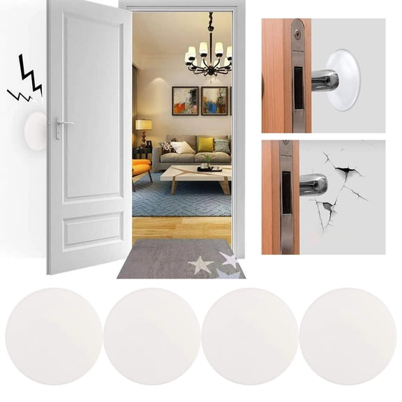 Door Stopper Wall Protector, 4 PCS 3.15 Inch Larger Silicone Bumper, Adhesive Door Handle Bumper for Protecting Wall, No Drill for Home