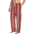 thumbnail image 2 of Easygdp Stripes Red White Men's Pajama Pant, Sleep Elastic Waistband Lounge Pants - X-Large, 2 of 9