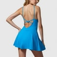 thumbnail image 5 of Women's Sleeveless Sports Dress with Flowy A-Line Skirt and Crisscross Open Back Straps - Large, Light Blue, 5 of 7