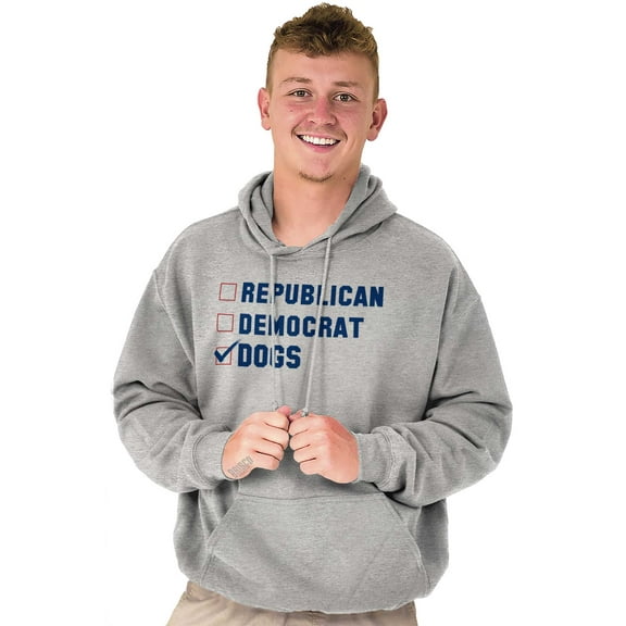 Republican Democrat Dogs Pet Lover Unisex Plus Fleece Graphic Hoodie Brisco Brands 2X