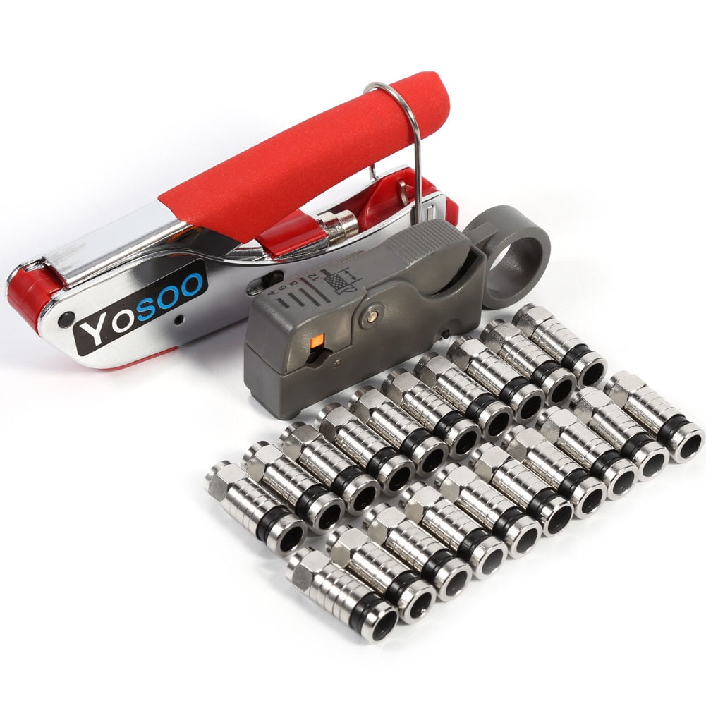 Adjustable Compression Tool for RG59 RG6 BNC RCA Connector Coax Crimper