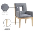 thumbnail image 2 of Meridian Furniture Gwendolyn Navy Linen Textured Fabric Dining Arm Chair, 2 of 10