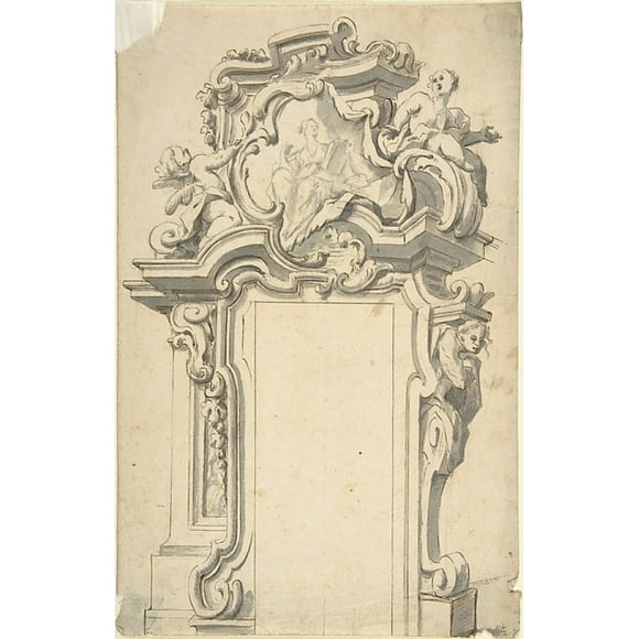 Two alternate Designs for a frame of door Poster Print by Anonymous, Italian, Piedmontese, 18th century (18 x 24)