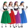 thumbnail image 2 of Disfraz de sirvienta de granja medieval para mujer, disfraz de Oktoberfest de Múnich, para mostrar a padres e hijos, atuendos tradicionales bávaros, 2 of 5