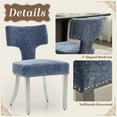 thumbnail image 4 of Mid Century Dining Chairs Set of 4, Farmhouse Linen Fabric Upholstered Accent Chair Curved Backrest with Copper Nails Around,Kitchen Chairs with Hardwood Frame, 4 of 7