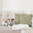 thumbnail image 4 of Ambesonne Geometric Throw Pillow Cover 2 Pack, Contemporary Design, 24", White Black and Yellow, 4 of 7